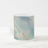 Blue Iris Wavy Texture Matglas Koffiemok (Voorkant links)