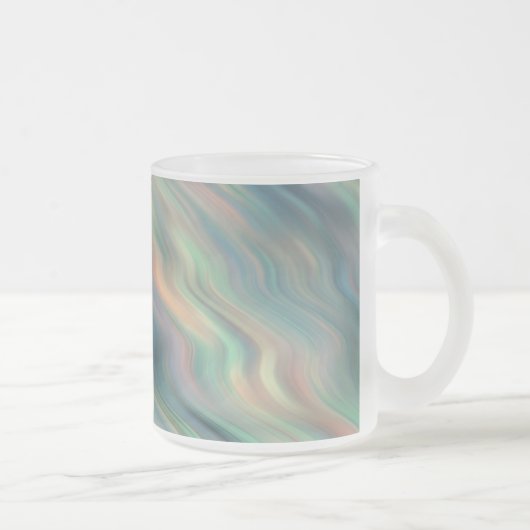 Blue Iris Wavy Texture Matglas Koffiemok (Rechts)