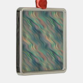 Blue Iris Wavy Texture Metalen Ornament (Rechts)
