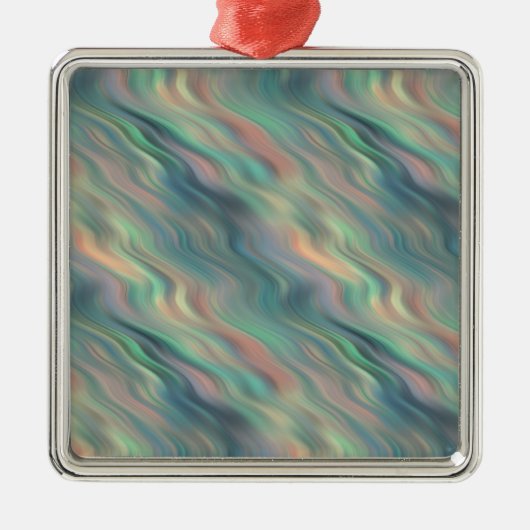 Blue Iris Wavy Texture Metalen Ornament (Voorkant)