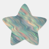 Blue Iris Wavy Texture Ster Sticker (Voorkant)