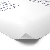 Blue Iris Wedding Guest Seating Chart Poster (Hoek)