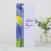 Blue Iris Wedding Invitation Kaart (Staand voorkant)