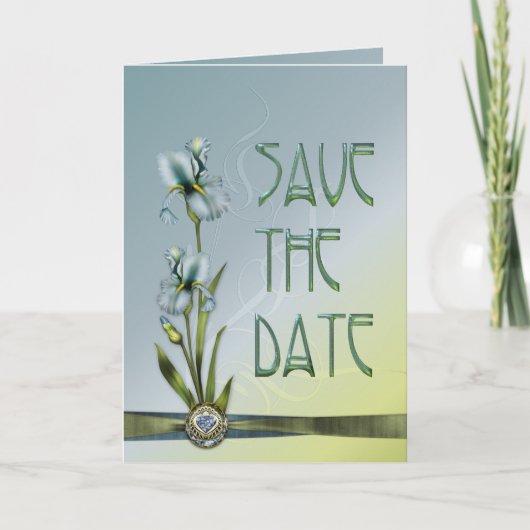 Blue Iris Wedding Save the Date (Voorkant)