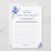 Blue Iris Where Did They Go Bridal Shower Game Kaart (Voorkant)