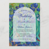 Blue Irises Floral Arch Van Gogh Wedding Elegant Kaart (Voorkant)