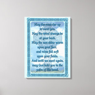 Blue Irish Blessing Canvas Afdruk