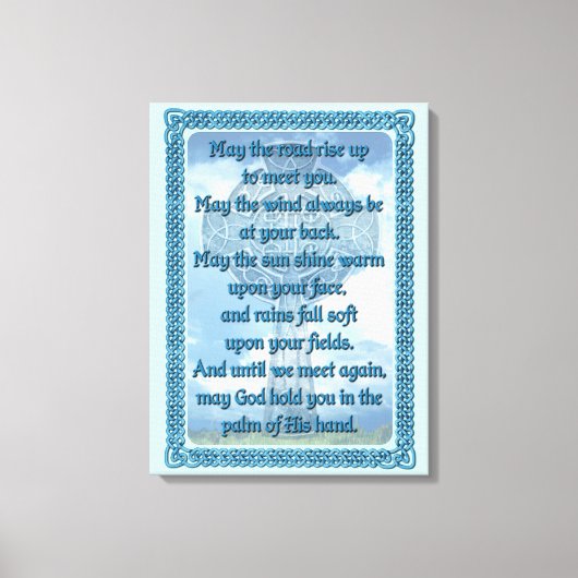 Blue Irish Blessing Canvas Afdruk (Voorkant)