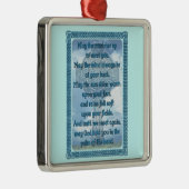 Blue Irish Blessing Metalen Ornament (Rechts)
