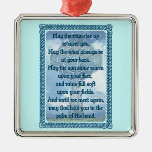 Blue Irish Blessing Metalen Ornament (Voorkant)