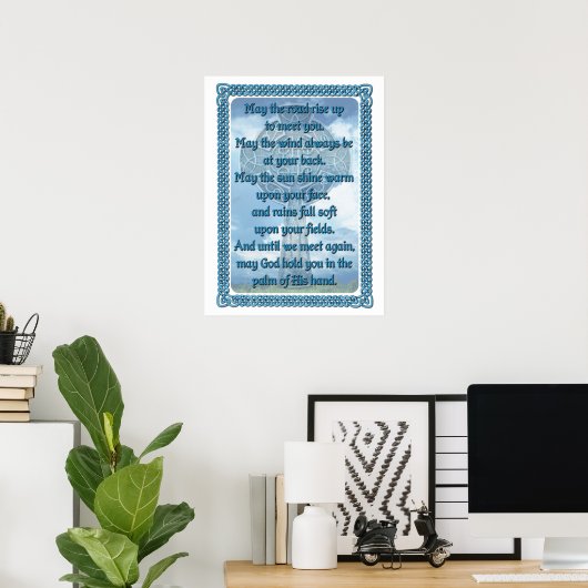 Blue Irish Blessing Poster (Thuiskantoor)