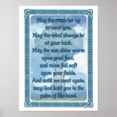 Blue Irish Blessing Poster (Voorkant)