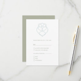Blue Irish Celtic Swan Love Knot Wedding RSVP Kaar Kaartje