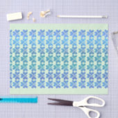 Blue Irish Shamrocks op Light Green Tissuepapier (Craft)