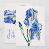 Blue Iriss Dank je Feestdagenkaart (Voorkant / Achterkant)
