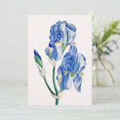 Blue Iriss Dank je Feestdagenkaart (Staand voorkant)