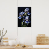 Blue Iriss Flower Art Print Poster (Keuken)