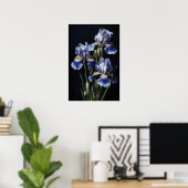 Blue Iriss Flower Art Print Poster (Thuiskantoor)