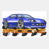 Blue IROC Z Rechthoekige Sticker (Voorkant)