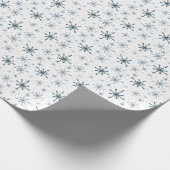 Blue-ish Gray Snowflake Tissue Paper Cadeaupapier (Hoek)