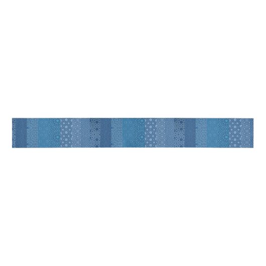 Blue Islam Islamic Arabic Pattern Collage Grosgrain Lint (Voorkant)