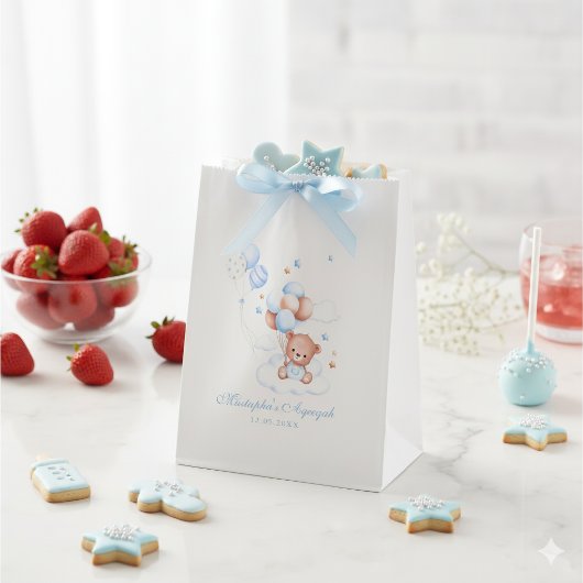 Blue Islamic Aqiqah Boy Favor Bags Bedankzakje