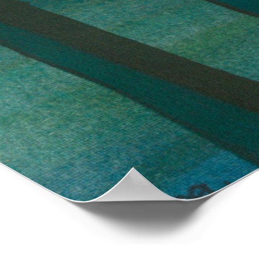 Blue Island Abstract Art Poster/Print 24x24" Poster (Hoek)