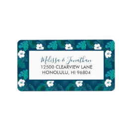 Blue Island Hibiscus Floral Beach Luau Wedding Etiket