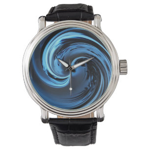Blue Island Wave Abstracte horloges