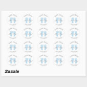 Blue It a Boy Footprints Baby shower Stickers (Vel)