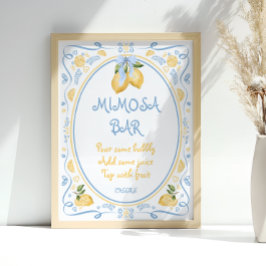 Blue Italian Lemon Vrijgezellenfeest Mimosa Bar Po Poster