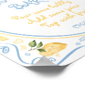 Blue Italian Lemon Vrijgezellenfeest Mimosa Bar Po Poster (Hoek)