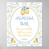 Blue Italian Lemon Vrijgezellenfeest Mimosa Bar Po Poster (Voorkant)
