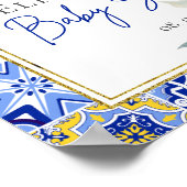 Blue Italian Tegels Arch Citrus Lemons Welkom Poster (Hoek)