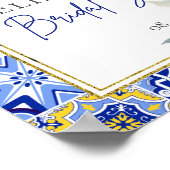 Blue Italian Tegels Arch Citrus Lemons Welkom Poster (Hoek)