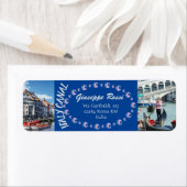 Blue Italy Canal Venetië Rome retour adres label (Insitu)