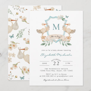 Blue It's a Boy Baby shower Invitation Kaart