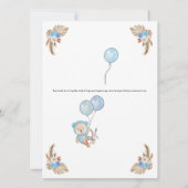Blue It's a Boy Boho Beer Moon Baby shower Kaart (Achterkant)