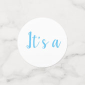 Blue It's a Boy Confetti Baby Gender Reveal (Kleine voorkant)