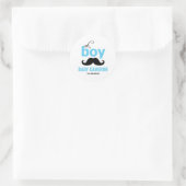 Blue It's a Boy Mustache Baby shower Sticker (Tas)