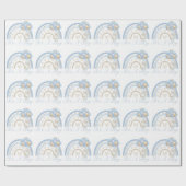 Blue It's a Boy Rainbow Pastel Baby shower Cadeaupapier (Vlak)