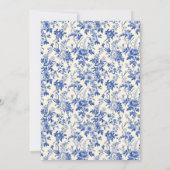 Blue Ivory Chinoiserie Floral Vrijgezellenfeest Kaart (Achterkant)