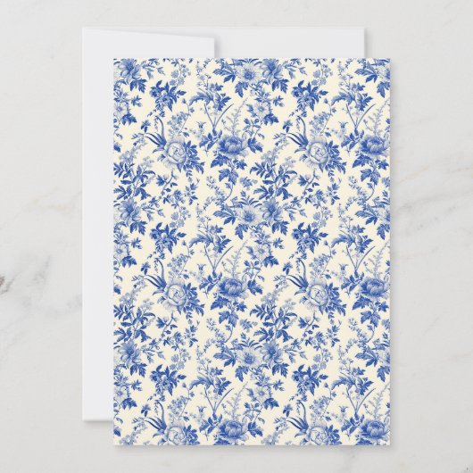 Blue Ivory Chinoiserie Floral Vrijgezellenfeest Kaart (Achterkant)