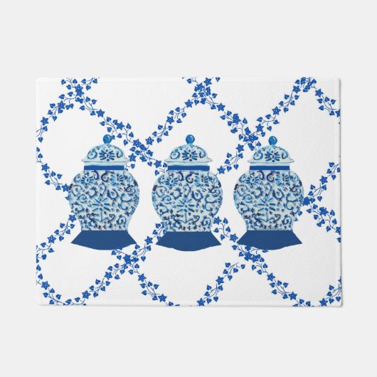 Blue Ivy Ginger Jar Jars Sierkussen Deurmat (Voorkant)
