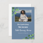 Blue & Ivy Photo Funeral Photo Prayer Informatiekaartje (Voorkant / Achterkant)