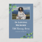 Blue & Ivy Photo Funeral Photo Prayer Informatiekaartje (Voorkant)