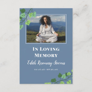 Blue & Ivy Photo Funeral Photo Prayer Informatiekaartje