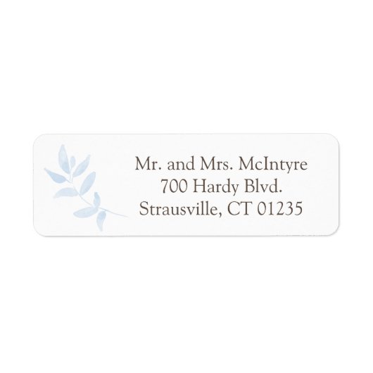 Blue Ivy Sprig Return Address Labels (Voorkant)