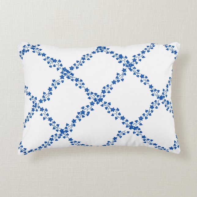 Blue Ivy Vines vinne Lattice Trellis Accent Kussen (Voorkant)