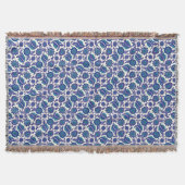 Blue Iznik Flower Pattern Deken (Voorkant)